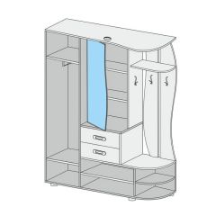 Прихожая Иннэс-1 вариант-1.6 Правая (венге/дуб белфорт) в Уфе - ufa.mebel24.online | фото 2