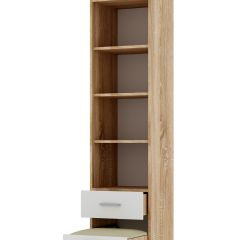 ИТАЛИЯ П1Я-400 Пенал с пуфом (Дуб сонома/Белый глянец) в Уфе - ufa.mebel24.online | фото 2