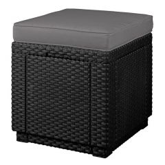 Пуфик Куб с подушкой (Cube with cushion) графит - прохладный серый в Уфе - ufa.mebel24.online | фото