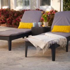 Шезлонг Джайпур с матрасом (Jaipur Sun lounger (with cushion)) графит в Уфе - ufa.mebel24.online | фото 3