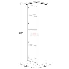 Шкаф 1-но дверный для белья Ольга 1Н в Уфе - ufa.mebel24.online | фото 2