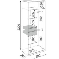 Шкаф 2 двери Глэдис М22 (ЯШС/Белый) в Уфе - ufa.mebel24.online | фото 3