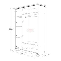Шкаф 3-х дверный Ольга-1Н для одежды и белья в Уфе - ufa.mebel24.online | фото 2