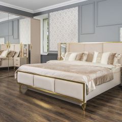 Шкаф 5-ти ств с зеркалами Lara (бежевый глянец) в Уфе - ufa.mebel24.online | фото 4