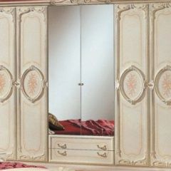 Шкаф 6-и дверный с зеркалами (01.146) Роза (беж) в Уфе - ufa.mebel24.online | фото
