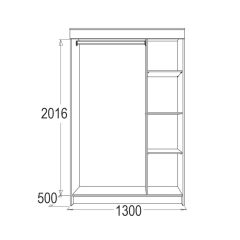 МИРАЖ 11 (1300) Шкаф для платья и белья в Уфе - ufa.mebel24.online | фото 2