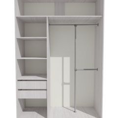 Шкаф-купе 1300 серии SILVER S3+S4+B2+PL4 (2 ящика+F обр.штанга) профиль «Серебро» в Уфе - ufa.mebel24.online | фото 2