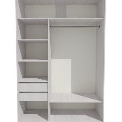 Шкаф-купе 1500 серии SILVER S1+S1+B2+PL2 (2 ящика+1 штанга+1 полка) профиль «Серебро» в Уфе - ufa.mebel24.online | фото 2