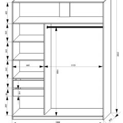 Шкаф-купе 1800 серии SOFT D1+D3+B2+PL1 (2 ящика+1штанга) профиль «Графит» в Уфе - ufa.mebel24.online | фото 3