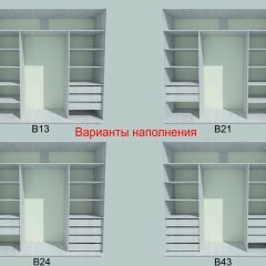 Шкаф-купе 1950 серии SILVER S3+S1+S3Z B22+PL2 (по 2 ящика лев/прав+1штанга+1 полка) профиль «Серебро» в Уфе - ufa.mebel24.online | фото 5