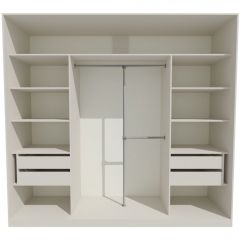Шкаф-купе 2450 серии NEW CLASSIC K4+K4+K4+B22+PL4 (по 2 ящика лев/прав+F обр.штанга) профиль «Капучино» в Уфе - ufa.mebel24.online | фото 2