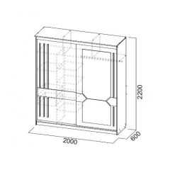 Шкаф-купе №25 Блэк (2000) Делано/Лакобель/Черный матовый в Уфе - ufa.mebel24.online | фото 2