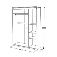 Шкаф-купе 3-х дверный Ольга-13 (1500) в Уфе - ufa.mebel24.online | фото 2