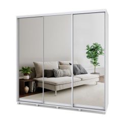 МАРТИН Шкаф-купе с зеркалами Анкор светлый (2200*450) М423 в Уфе - ufa.mebel24.online | фото