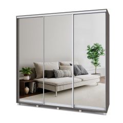 МАРТИН Шкаф-купе с зеркалами Анкор темный (2200*450) М423 в Уфе - ufa.mebel24.online | фото