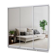 МАРТИН Шкаф-купе с зеркалами Шимо светлый (2200*450) М423 в Уфе - ufa.mebel24.online | фото