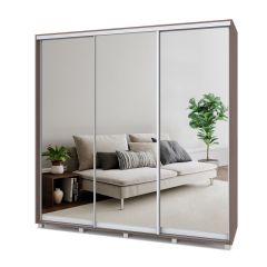 МАРТИН Шкаф-купе с зеркалами Шимо темный (2200*450) М423 в Уфе - ufa.mebel24.online | фото