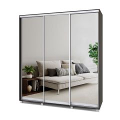 МАРТИН Шкаф-купе с зеркалами Венге (2000*450) М403 в Уфе - ufa.mebel24.online | фото