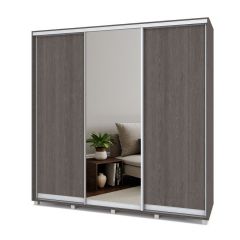 МАРТИН Шкаф-купе с зеркалом Анкор темный (2200*450) М422 в Уфе - ufa.mebel24.online | фото