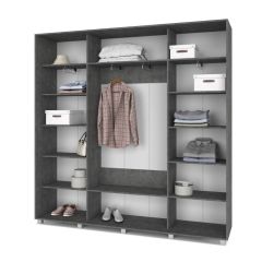МАРТИН Шкаф-купе с зеркалом Камень темный (2200*450) М422 в Уфе - ufa.mebel24.online | фото 2