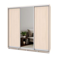 МАРТИН Шкаф-купе с зеркалом Млечный дуб (2200*450) М422 в Уфе - ufa.mebel24.online | фото