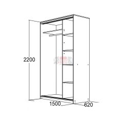 МИРАЖ 15.1 (620) Шкаф для платья и белья в Уфе - ufa.mebel24.online | фото 2