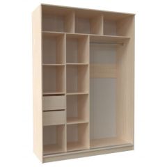 Шкаф-купе ПШ-2.9 1800 Фасад Флагман (Белый жемчуг/Дуб Вотан) в Уфе - ufa.mebel24.online | фото 2
