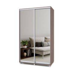 РОЛАНД Шкаф-купе с зеркалами Шимо темный (450*1300) Р433 в Уфе - ufa.mebel24.online | фото