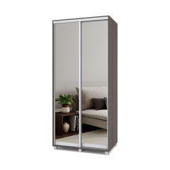 РОЛАНД Шкаф-купе с зеркалами Анкор темный (450*1000) Р403 в Уфе - ufa.mebel24.online | фото