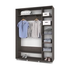 РОЛАНД Шкаф-купе с зеркалами Анкор темный (450*1600) Р463 в Уфе - ufa.mebel24.online | фото 3