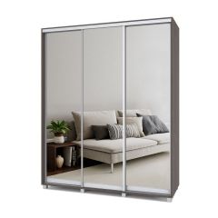 РОЛАНД Шкаф-купе с зеркалами Анкор темный (600*1800) Р683 в Уфе - ufa.mebel24.online | фото