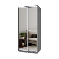 РОЛАНД Шкаф-купе с зеркалами Камень темный (450*1000) Р403 в Уфе - ufa.mebel24.online | фото