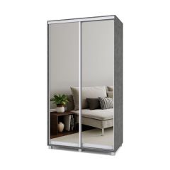 РОЛАНД Шкаф-купе с зеркалами Камень темный (450*1200) Р423 в Уфе - ufa.mebel24.online | фото 2