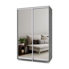 РОЛАНД Шкаф-купе с зеркалами Камень темный (450*1400) Р443 в Уфе - ufa.mebel24.online | фото 5