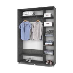 РОЛАНД Шкаф-купе с зеркалами Камень темный (450*1500) Р453 в Уфе - ufa.mebel24.online | фото 3