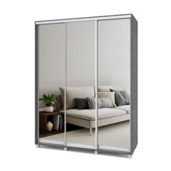 РОЛАНД Шкаф-купе с зеркалами Камень темный (450*1700) Р473 в Уфе - ufa.mebel24.online | фото