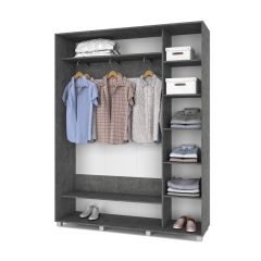 РОЛАНД Шкаф-купе с зеркалами Камень темный (450*1700) Р473 в Уфе - ufa.mebel24.online | фото 2