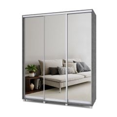 РОЛАНД Шкаф-купе с зеркалами Камень темный (450*1800) Р483 в Уфе - ufa.mebel24.online | фото