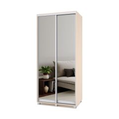 РОЛАНД Шкаф-купе с зеркалами Млечный дуб (450*1000) Р403 в Уфе - ufa.mebel24.online | фото
