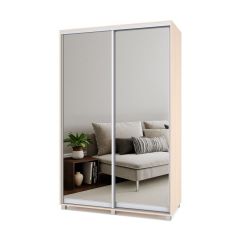 РОЛАНД Шкаф-купе с зеркалами Млечный дуб (450*1400) Р443 в Уфе - ufa.mebel24.online | фото