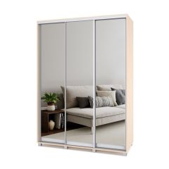 РОЛАНД Шкаф-купе с зеркалами Млечный дуб (450*1600) Р463 в Уфе - ufa.mebel24.online | фото 2