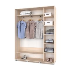 РОЛАНД Шкаф-купе с зеркалами Млечный дуб (450*1700)  Р473 в Уфе - ufa.mebel24.online | фото 2