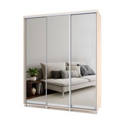 РОЛАНД Шкаф-купе с зеркалами Млечный дуб (450*1800) Р483 в Уфе - ufa.mebel24.online | фото