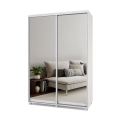 РОЛАНД Шкаф-купе с зеркалами Шимо светлый (450*1500) Р453 в Уфе - ufa.mebel24.online | фото