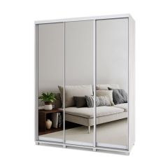 РОЛАНД Шкаф-купе с зеркалами Шимо светлый (450*1700)  Р473 в Уфе - ufa.mebel24.online | фото