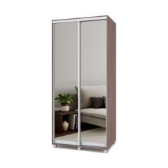 РОЛАНД Шкаф-купе с зеркалами Шимо темный (450*1000) Р403 в Уфе - ufa.mebel24.online | фото