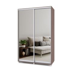 РОЛАНД Шкаф-купе с зеркалами Шимо темный (600*1400) Р643 в Уфе - ufa.mebel24.online | фото
