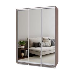 РОЛАНД Шкаф-купе с зеркалами Шимо темный (600*1600) Р663 в Уфе - ufa.mebel24.online | фото
