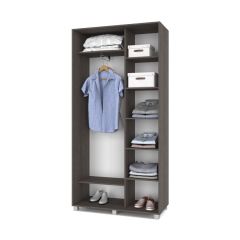 РОЛАНД Шкаф-купе с зеркалом Анкор темный (450*1100) Р412 в Уфе - ufa.mebel24.online | фото 2