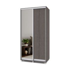 РОЛАНД Шкаф-купе с зеркалом Анкор темный (600*1100) Р612 в Уфе - ufa.mebel24.online | фото